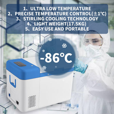 25L Portable Ultra Low Temperature Freezer for Laboratory Samples Storage -86C/-112F